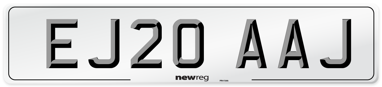 EJ20 AAJ Number Plate from New Reg